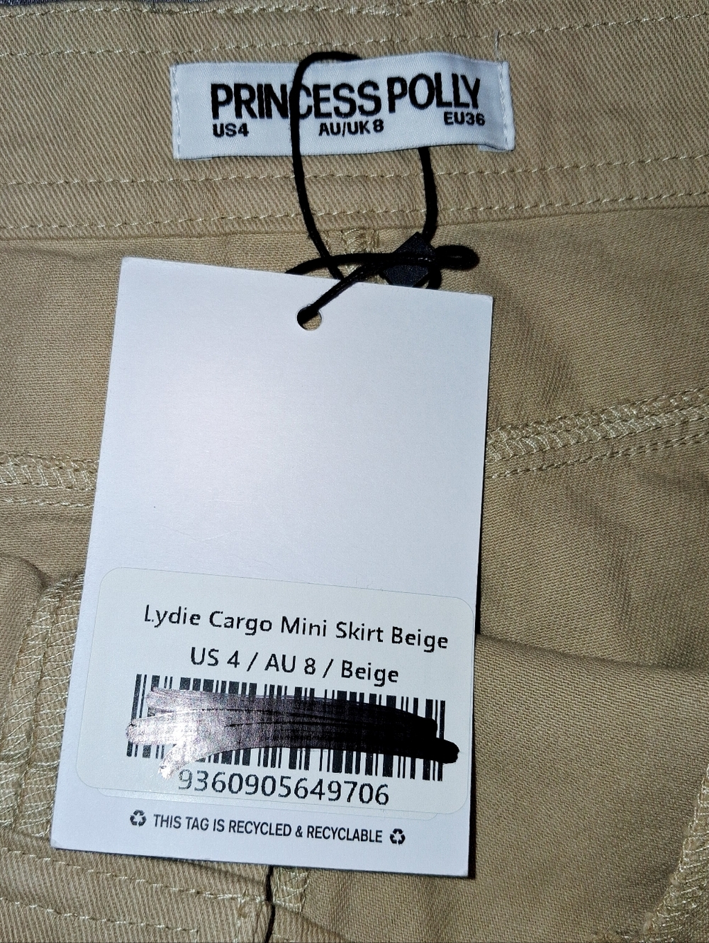 Princess Polly Lydie Cargo Mini Skirt in beige Size 4 New Small Nwt - Picture 6 of 9